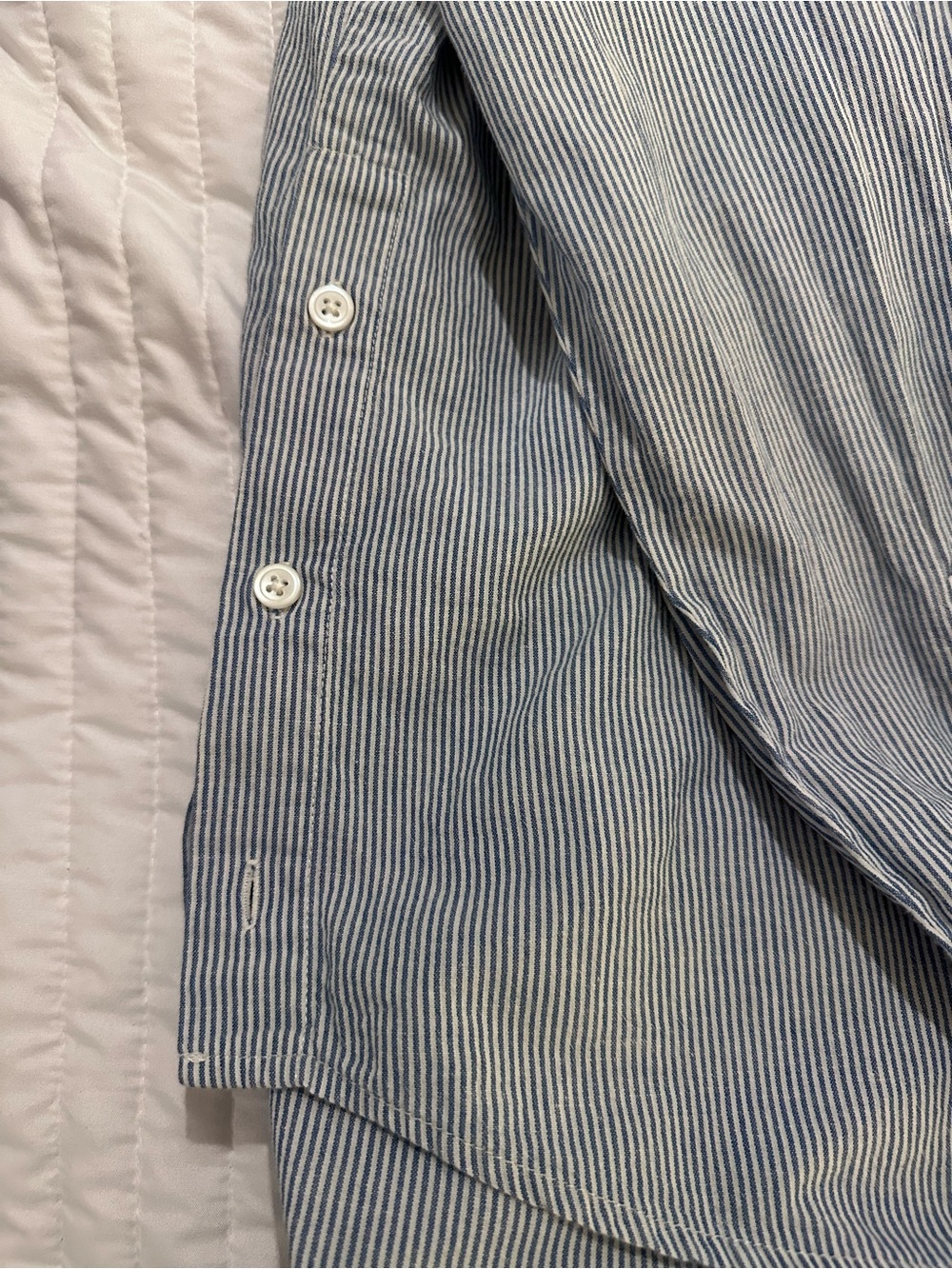 Madewell Blue and White Pinstripe Button-Down Shirt - Picture 7 of 8